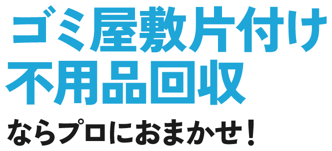 ゴミ屋敷片付け不用品回収ならプロにおまかせ！